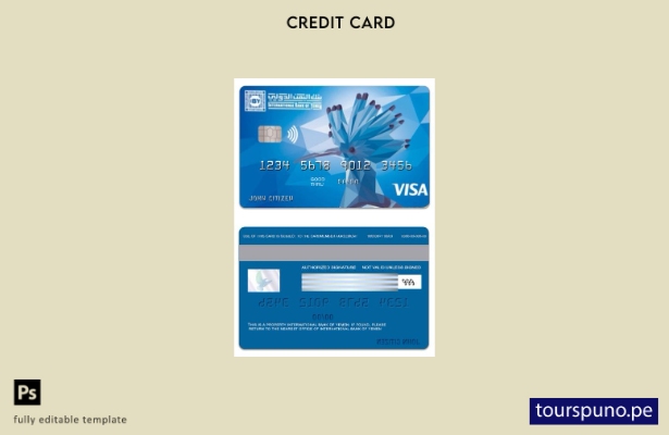 listo para imprimir plantilla de tarjeta clásica de crédito visa del Banco Inter